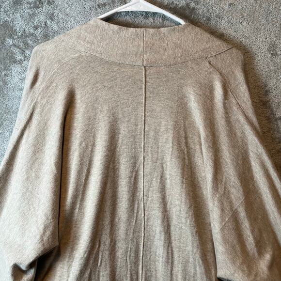 Chicos Cotton Cashmere Blend Cardigan Color Cream Tan Women’s S/M Comfort New - Picture 2 of 5